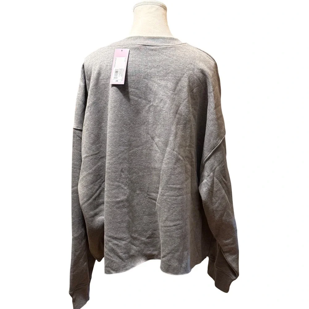 Wild Fable Heather Grey Fleece‎ Crewneck Sweatshirt 3X - Picture 2 of 5